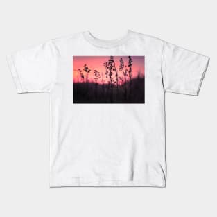 Colorful sunset and flowers Kids T-Shirt